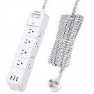 Surge Protector Power Strip - 10 Ft Long Extension Cord With 12 Outlets(3-Side) And 3 Usb Ports, F