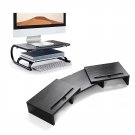 Set Of Dual Monitor Stand Wood And Laptop Stand