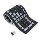 Wireless Silicone Keyboard, Portable Foldable Roll Up Soft Rubber Keyboard, Perfect For Pc, Laptop
