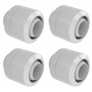 G1/4"" To 3/8"" Id, 5/8"" Od Compression Fitting For Soft Tubing, White, 4-Pack