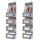 2 Pack 5-Shelf Over Door Hanging Organizer, Wall Mount Storage For Bedroom, Clear Window And Pvc P