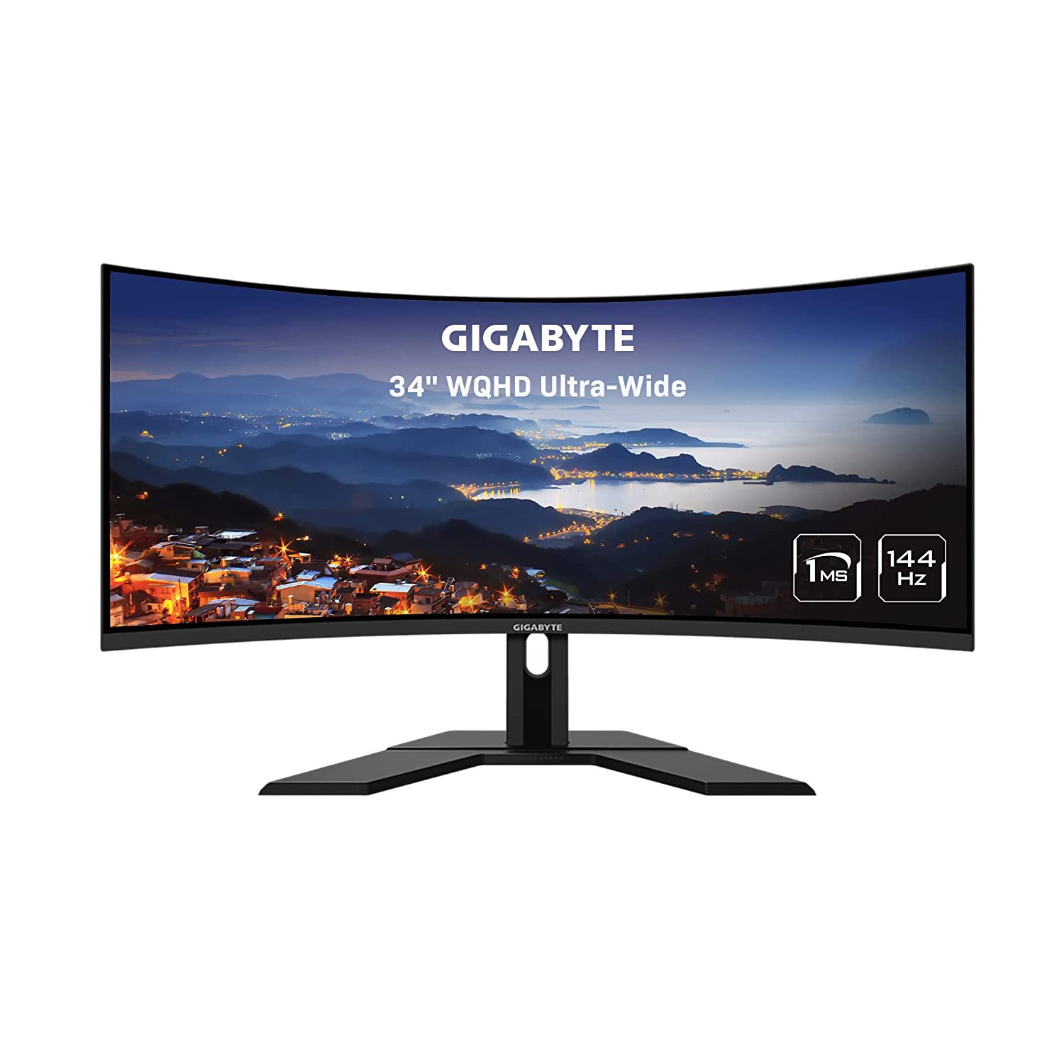 GIGABYTE G34WQC A 34"" 144Hz Ultra-Wide Curved Gaming Monitor, 3440 x 1440 VA 1500R , 1ms (MPRT) Re