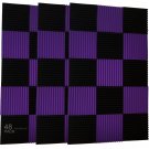 48Pack 12""X 12""X1"" Black/Purple Acoustic Panels Studio Soundproofing Foam Wedge Tiles,