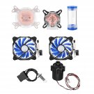Water Cooling Kits, Universal Water Pump Cooling Radiator Cpu Water Block Pump Reservoir Led Fan W
