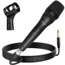 On55 Wired Vocal Microphone With 16.4Ft Xlr Cable & Mic Clips, On/Off Switch, Metal Female, Cord H