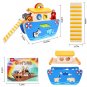 Toddlers Wooden Noah'S Ark Toy Animal Playset, Baptism Gifts For 1 2 3 Boys Girls, Shape Sorter Ea