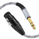 Xlr Female To 1/4 Inch 6.35Mm Trs Plug Balanced Interconnect Cable, Xlr To Quarter Inch Cable, 25 