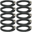 10Pack 25 Ft Foot Xlr 3 Pin Male Female Mic Microphone Shielded Audio Cable Cord