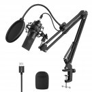Fifine Usb Streaming Microphone Kit, Condenser Studio Mic With Arm Stand & Pop Filter For Podcast 