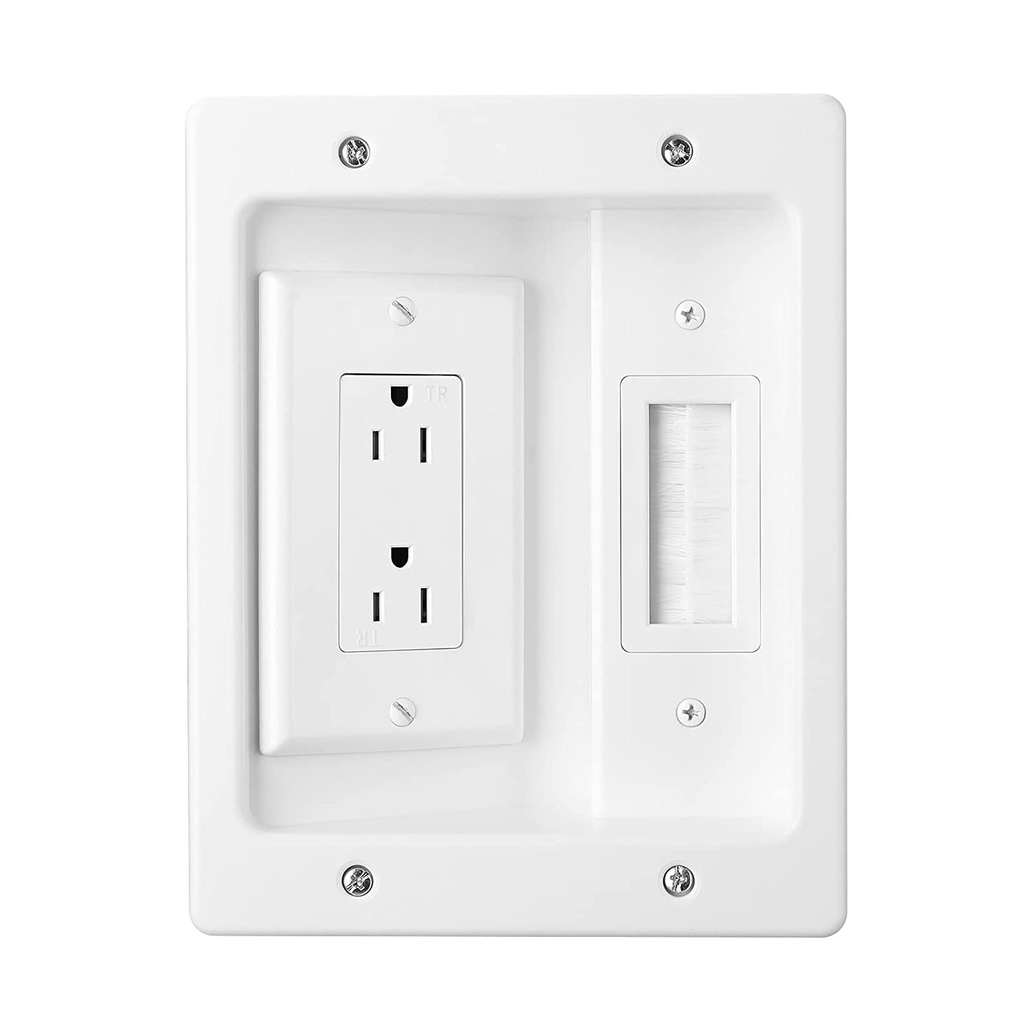 In Wall Cable Management Kit For Tv, Recessed Outlet Wall Plate Cable