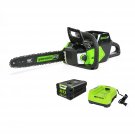Greenworks Pro 80V 16-Inch Brushless Cordless Chainsaw, 2.0Ah Battery and Charger Included CS80L21