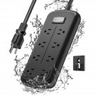 Outdoor Power Strip 8 Outlets, Weatherproof Surge Protector With 6 Ft Extension Cord, Ipx6 Waterpr