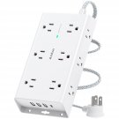 Surge Protector Power Strip - 3 Side 12 Widely Outlets And 4 Usb Ports(1 Usb C Outlet), Outlet Ext