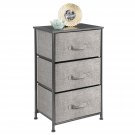 mDesign Steel Top and Frame Storage Dresser Tower Unit with 3 Removable Fabric Drawers for Bedroom