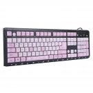 Wired Ultrathin Keyboard, Usb Cute Cartoon Keyboard, Plug And Play, Pink/Black/Purple Keyboard, Er