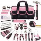 219-Piece Pink Tool Set, Ladies Hand Tool Set With 16 Inch Tool Bag, Women Home Repairing Tool Kit