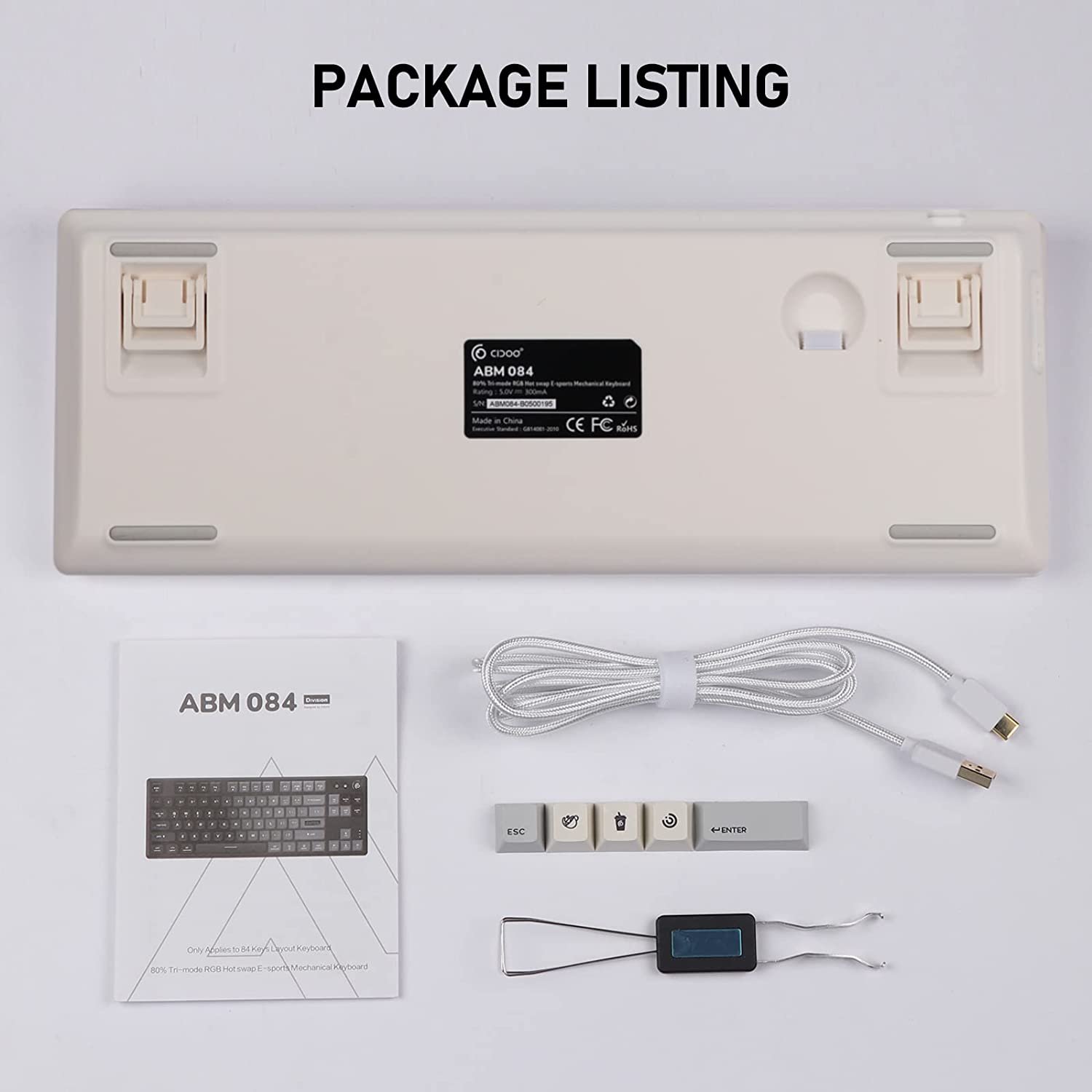 Cidoo Abm084 Tkl Hot Swap Rgb 2.4Ghz/Bluetooth 5.0/Wired Mechanical
