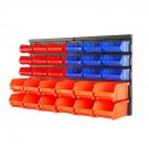 HORUSDY Wall Mounted Storage Bins Parts Rack 30PC Bin Organizer Garage Plastic Shop Tool, Tools fo