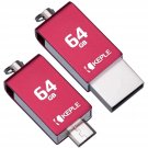 Usb Memory Stick Red 64Gb Usb C 3.0 High Speed Dual Otg Pen Flash Drive Compatible With Motorola M