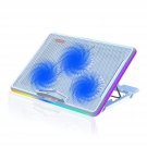 14 Rgb Laptop Cooling Pad With 3 Quiet Red Led Fans And Touch Switch For 12~17 Inch Laptop, 6 Adju