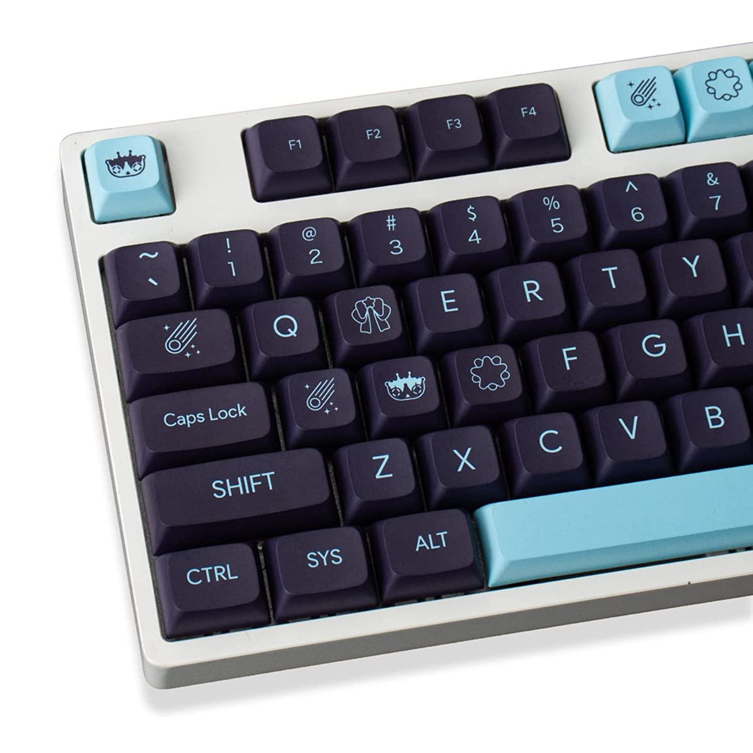 Keycaps 135 Keys Xda Profile Pbt Dye-Sub Blue Ansi Layout With 6.25U/7U Space Bar 1.75U/2U Shift K