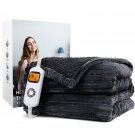Heated Blanket Electric Blanket, Soft Ribbed Fleece 50X60 Fast Heating Sherpa Electric Throw With 