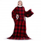 Sherpa Wearable Blanket With Sleeves For Adult Women Men, Warm, Cozy, Super Soft Plush Fuzzy Throw