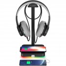 Rgb Headphone Stand With Wireless Charger Desk Gaming Headset Holder Hanger Rack With 10W/7.5W Qi