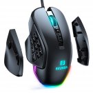 MMO Gaming Mouse Vanguard S with Interchangable Side Plate, 10000 DPI Programmable Macros and Cust