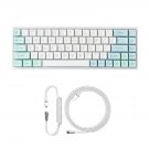 Kc68 Hot Swappable Mechanical Keyboard (Gateron Brown Switch, Mint),White Coiled Keyboard Cable