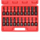 1/2"" Drive Master Impact Hex Bit Set, Hex Driver, Sae/Metric, 1/4"" - 3/4"", 6Mm - 19Mm, Cr-Mo Stee