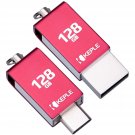 Usb Memory Stick Red 128Gb Usb C 3.0 High Speed Dual Otg Pen Flash Drive Compatible With Samsung G