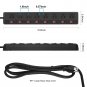 Metal Power Strip Individual Switches 8 Outlets, Heavy Duty Power Strip Surge Protector For Applia