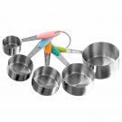 Stainless Steel Measuring Cups Set Of 5 On Ring Space Saving Stacks Inside