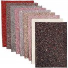9X Glitter Fabric Sheets, Faux Pu Leather For Diy Crafts, 9 Colors, 9 X 13 Inch