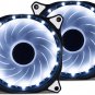 Lot 2 Vetroo White LED 120mm PC CPU Computer Case Cooling Fan