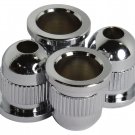 Bass Guitar Rear Mounted String Ferrules - Chrome - Set Of 4