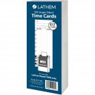 Time Cards F/ 700E 1-Sided 100/Pk Black Ink//White E17100