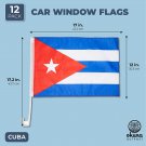 Cuba Car Flags With Window Mount Clip (12 X 17 Inches, 12 Pack)