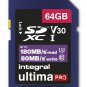 64GB Integral Ultima Pro SDXC Memory Card CL10 V30 UHI-I U3 180MB/sec