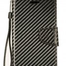For Lg V50 /Lg V50 Thinq 5G - Black Carbon Fiber Card Id Wallet Pouch Case Cover
