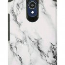 For At&T Axia / Cricket Vision - Hard Hybrid Armor Impact Skin Case White Marble