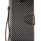 For Iphone Xs Max (6.5"") - Black Carbon Fiber Card Id Wallet Pouch Holder Case