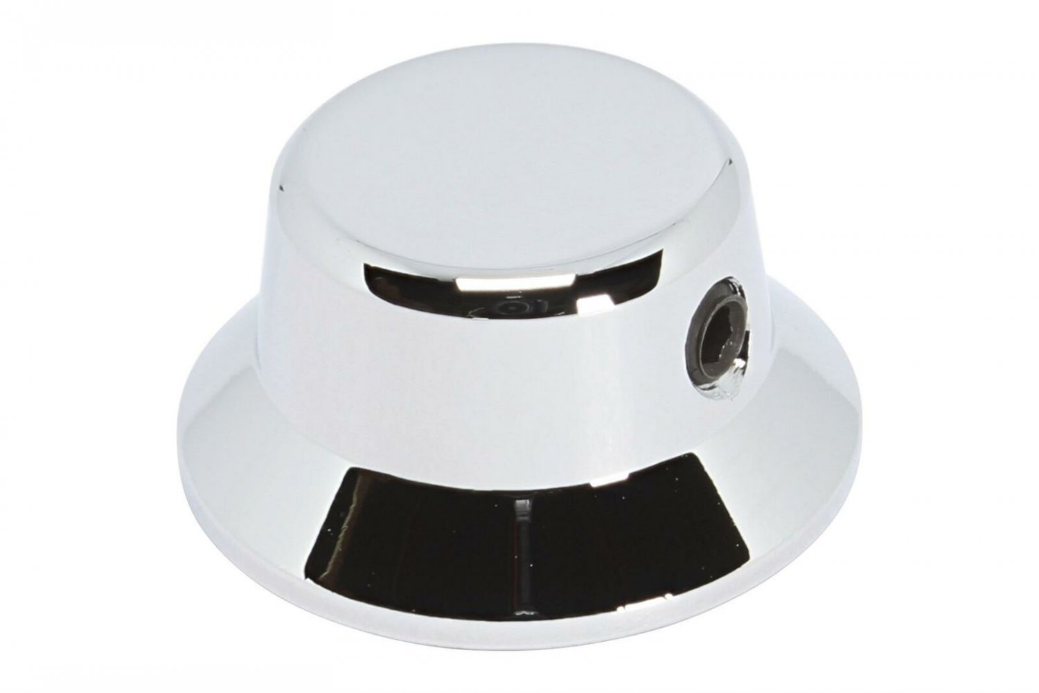 Brass Hat Knob For 6Mm Diameter Shaft W/ Set Screw - Fits Split Shaft - Chrome