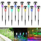 12 Pcs Solar Pathway Lights Outdoor Stainless Steel Landscape Changing Color