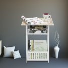 European Style Wood-Plastic Coffee Bedside Table Bedroom Magazine Rack W/Shelf