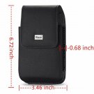 For Nokia G300 (6.72""X3.46"") Black Leather Vertical Holster Pouch Belt Clip Case