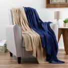 2 Pack Plush Throw Soft Cozy Blue Sand Chair Bed Couch Blanket 50 x 60 Inches