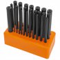 28-Pieces 3/32"" - 1/2"" Transfer Punch Set 4-7/8"" Long Punches Holder