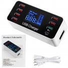 8 Port Multi-Port Usb Adapter Wall Charger Smart Quick Charging Station 3.0C Wh